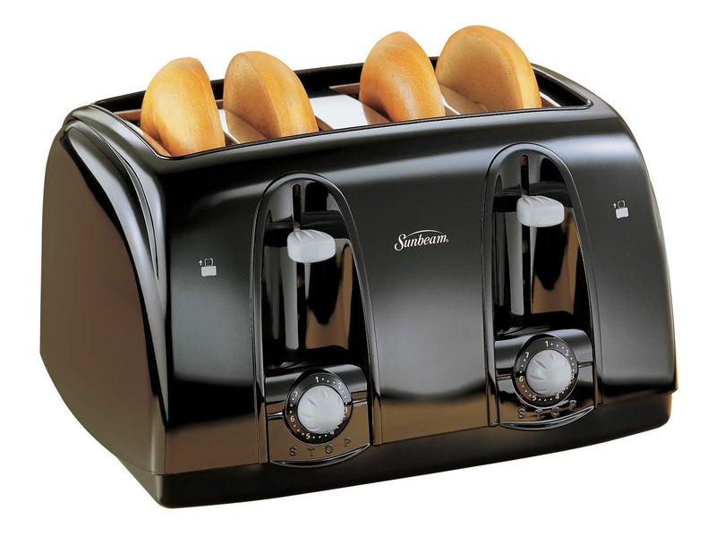 Sunbeam Wide Slot 4-Slice Toaster, Black (003911-100-000) - Image 3